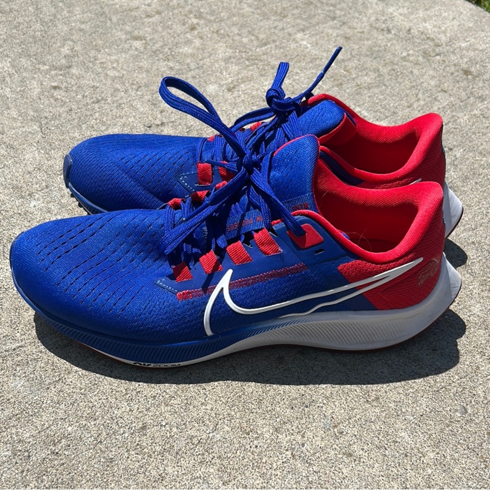 Nike Pegasus 38 NFL Buffalo Bills Blue and Red Sneakers Running Shoes
